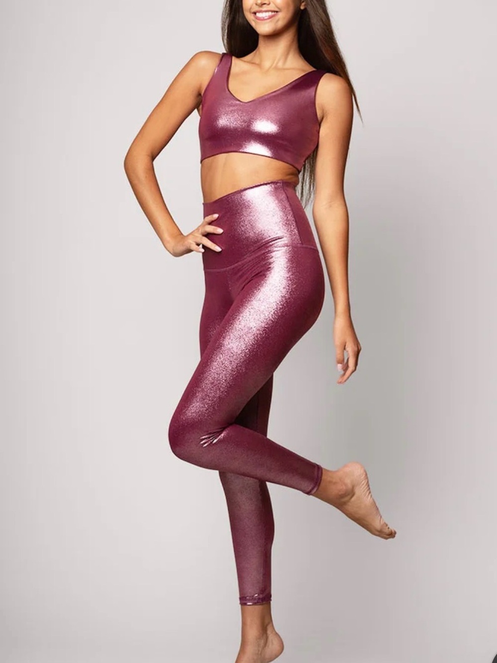 Emily Hsu Designs Pink Shimmer Special Adddition V Bra… Top only